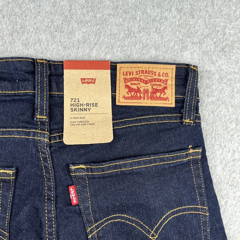 Levis 721 High Rise Skinny Denim Jeans Womens 26x28 dark Wash New NWT - Picture 12 of 14